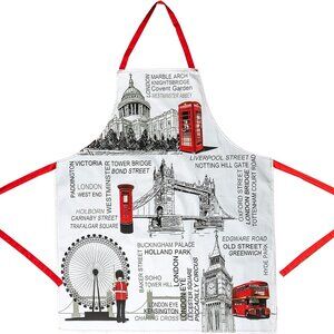Discontinued Sterling Product UK London Souvenir Landmark Kitchen Apron Cotton